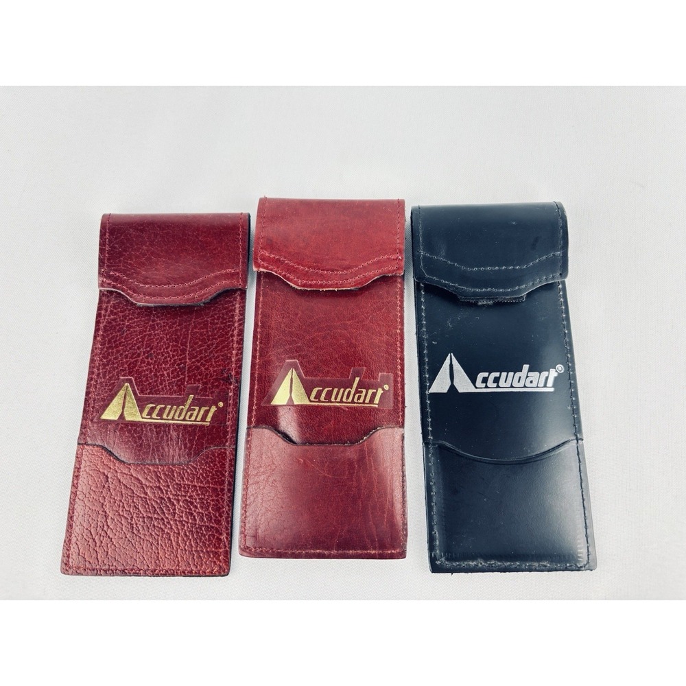 Lot Of 3‎ - Accudart Leather Dart Case - 2 Brown & 1 Black - Cases Only